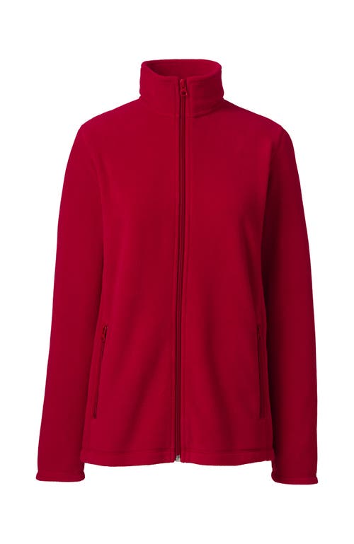 Shop Lands' End Full-zip Mid-weight Fleece Jacket In Red