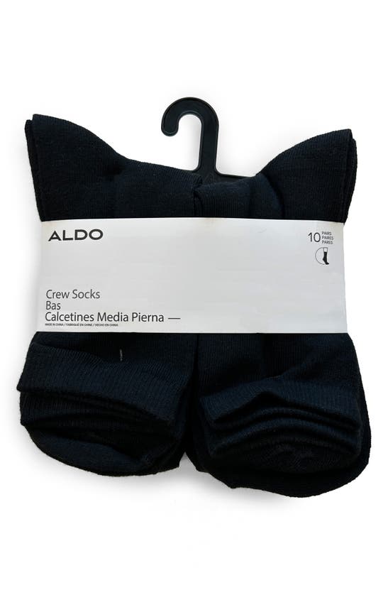 Shop Aldo Core 10-pack Crew Socks In Black