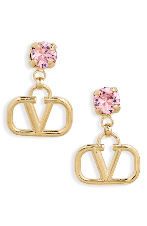 Valentino Garavani Vlogo Drop Earrings In 0v3 Oro 18/light Rose