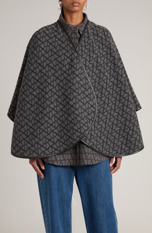 Shop Valentino Garavani Toile Iconographe Wool & Cashmere Cape In Nero