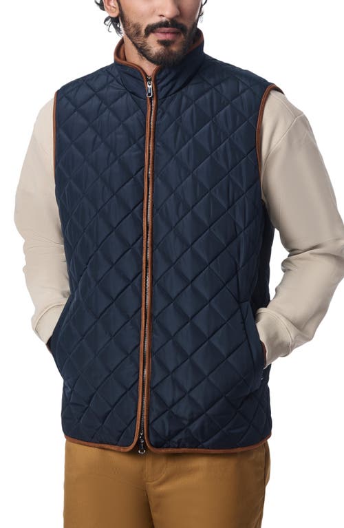 Shop Bernardo Smart Leisure Quilted Vest In Navy