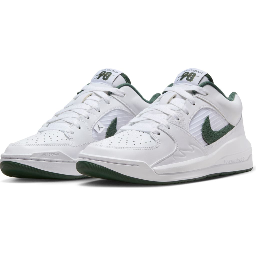 Jordan Stadium 90 Sneaker In White/galactic Jade/olive