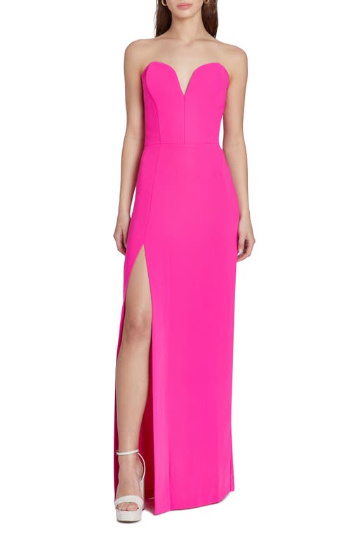 Amanda Uprichard Cherri Strapless Column Gown in Hot Pink