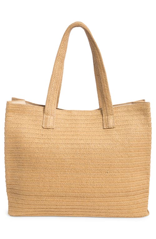 Shop Collection Xiix Imitation Pearl Bead Straw Tote Bag In Beige Stars