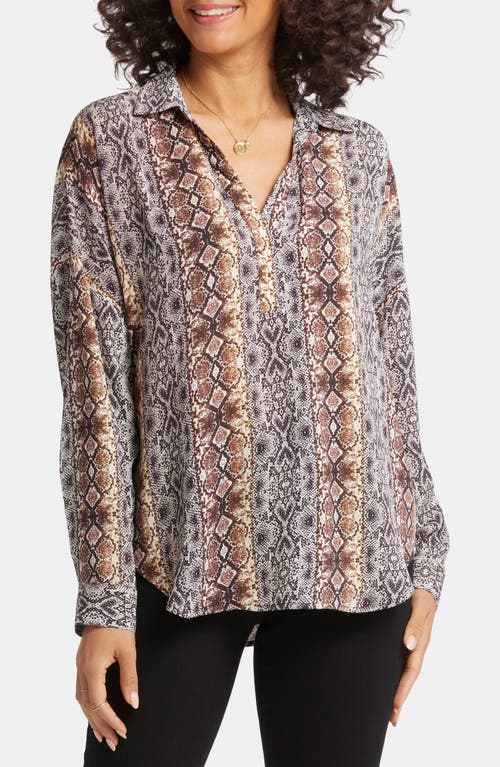 Shop Nydj Becky Long Sleeve Georgette Top In Ottavia