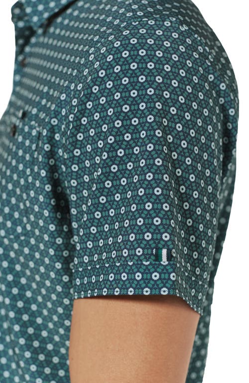 Shop 7 Diamonds Morgan Short Sleeve Performance Button-up Shirt In Dark Teal