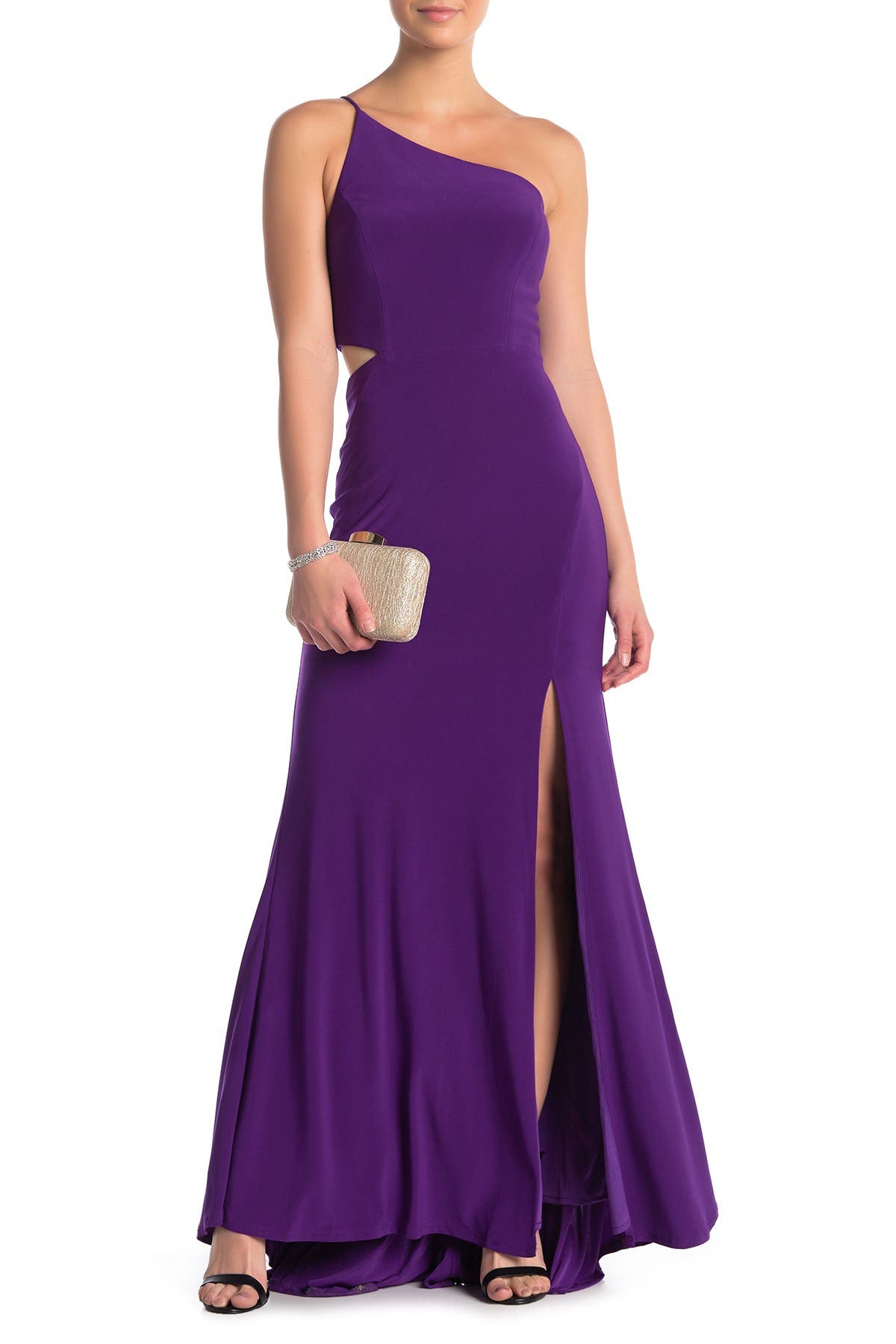 JUMP | One-Shoulder Side Cutout Gown | Nordstrom Rack