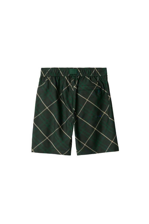 Shop Burberry Check Shorts In Jungle