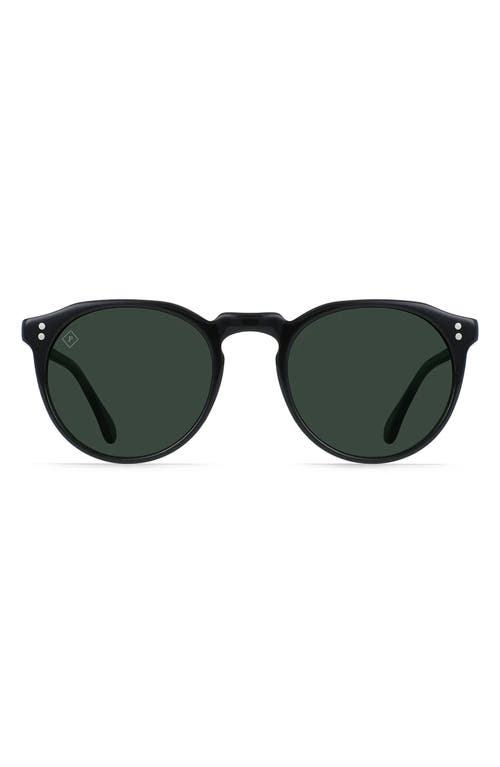 Raen Remmy 52mm Polarized Round Sunglasses In Recycled Black/green Polar