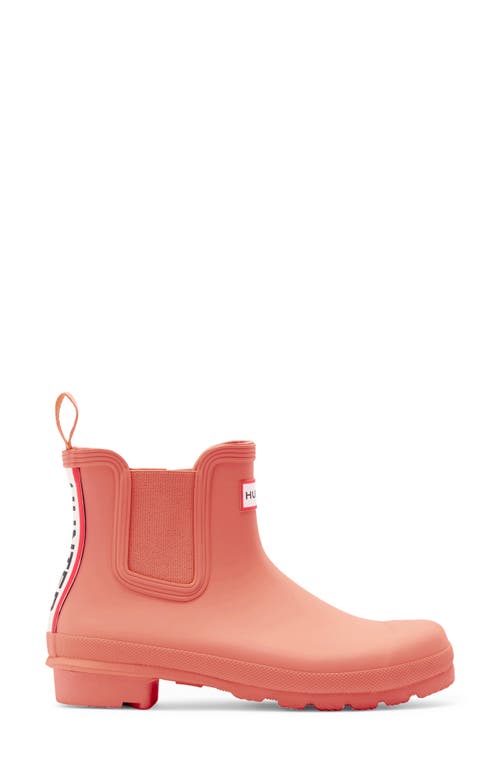 Hunter Original Waterproof Chelsea Rain Boot In Orange Flair/white Multi