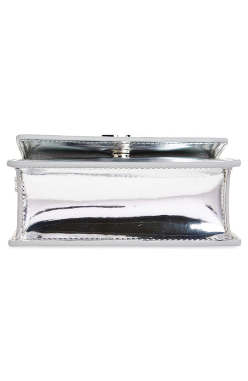 Shop Off-white Jitney Baby Mirror Metallic Leather Top Handle Bag In 7272 Silver