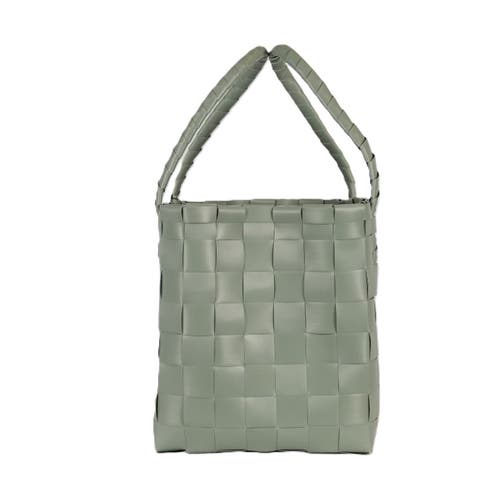 Handed By Paris Recycled Plastic Tote Bag In Sage Green