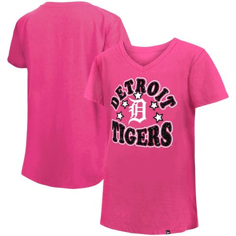 Houston Astros New Era Girls Youth Jersey Stars V-Neck T-Shirt - Pink