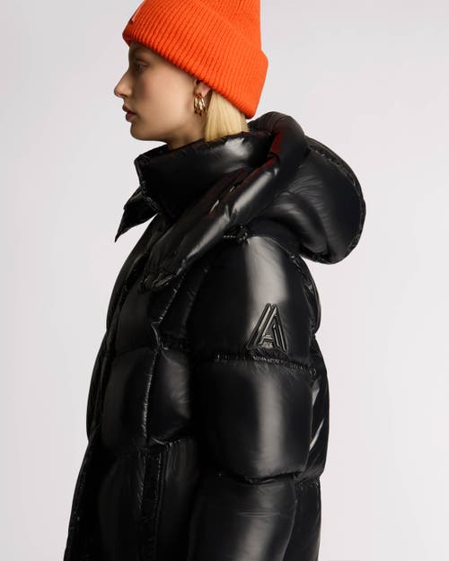 Alpenhaus Meribel Quilted Maxi Puffer With Removable Hood In Black