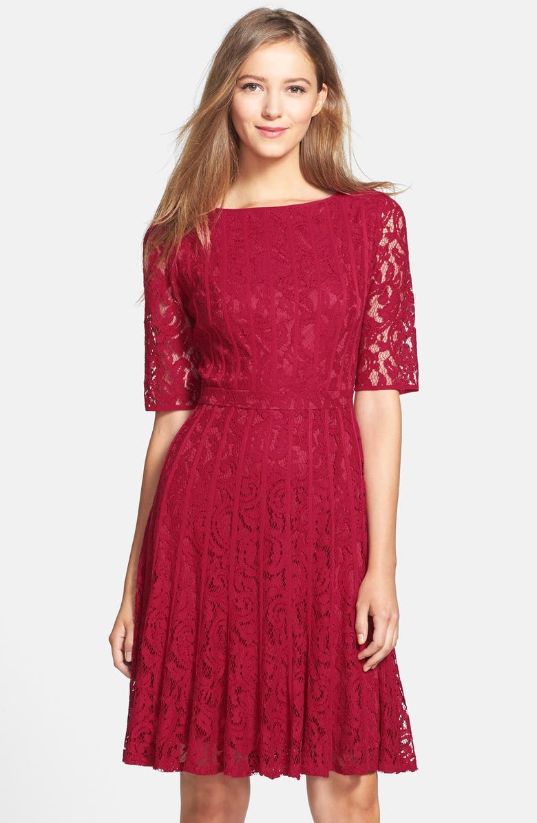 Adrianna Papell Lace Fit & Flare Dress (Petite) | Nordstrom