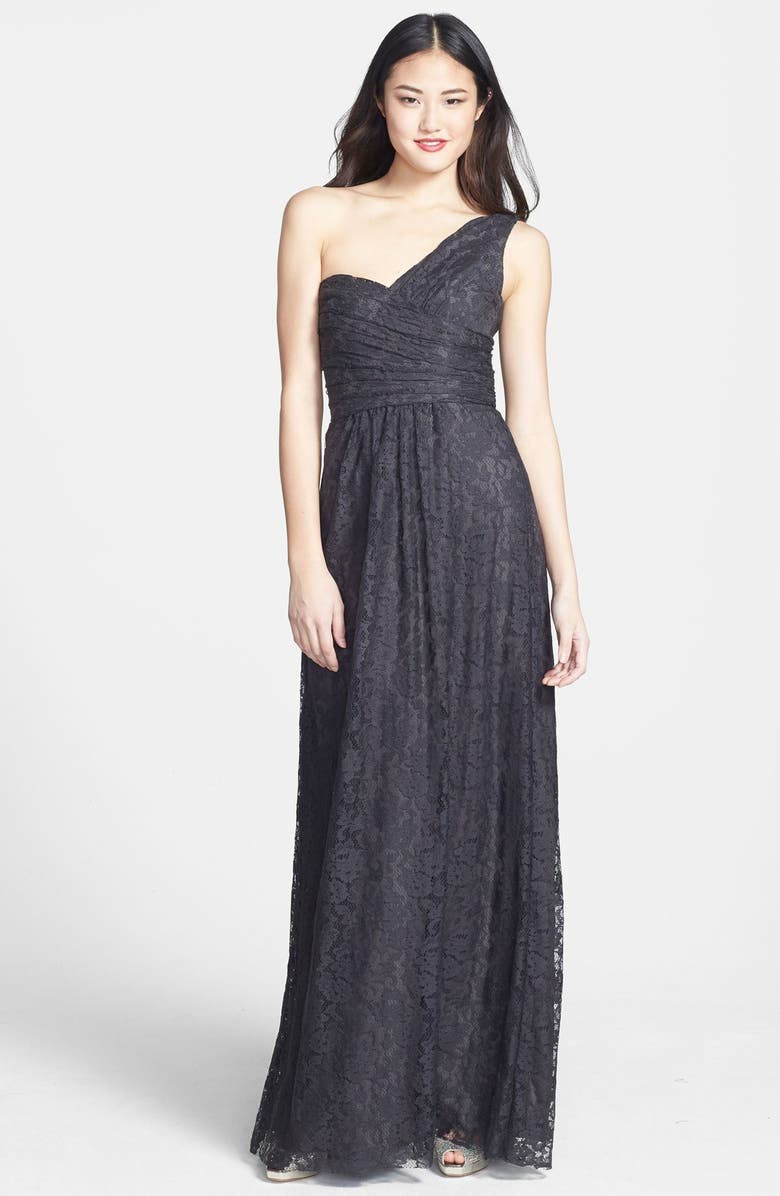 Amsale One-Shoulder Lace Gown | Nordstrom