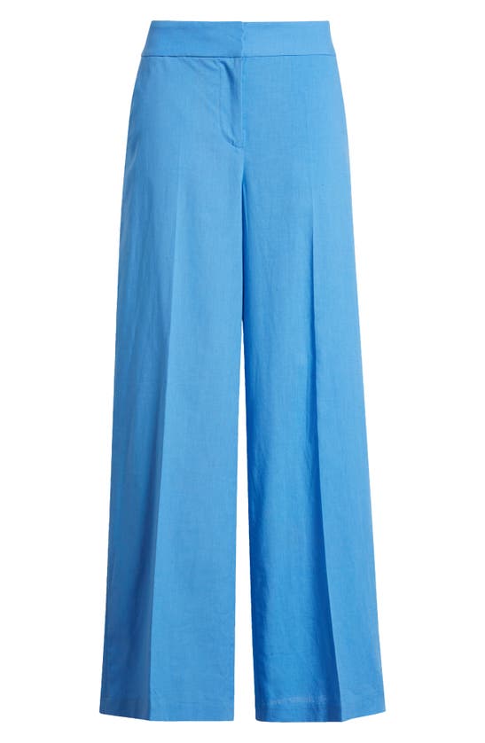 Shop Tahari Asl Wide Leg Linen Blend Pants In Summer Sky