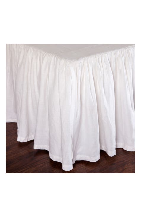 Gathered Linen Bed Skirt