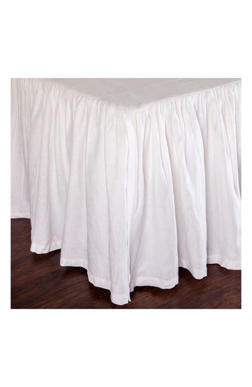 Pom Pom at Home Gathered Linen Bed Skirt in White at Nordstrom