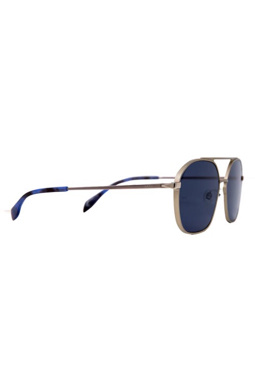 Shop Mita Sustainable Eyewear Duomo 58mm Aviator Sunglasses In Matte Silver/smoke