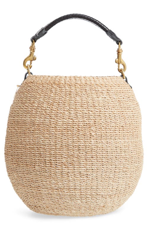 Pot de Miel Top Handle Straw Basket Bag in Cream