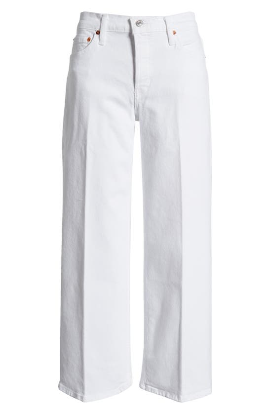 Shop Re/done Mid Rise Ankle Wide Leg Jeans In White