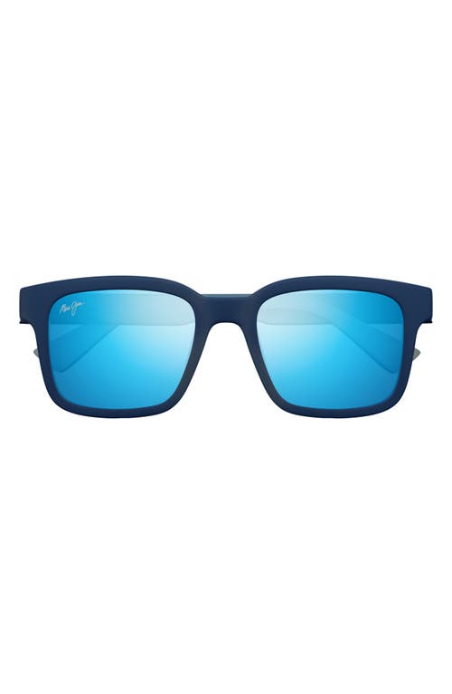 Maui Jim Opiopio Af 54mm Polarizedplus2® Rectangular Sunglasses In Matte Dark Blue
