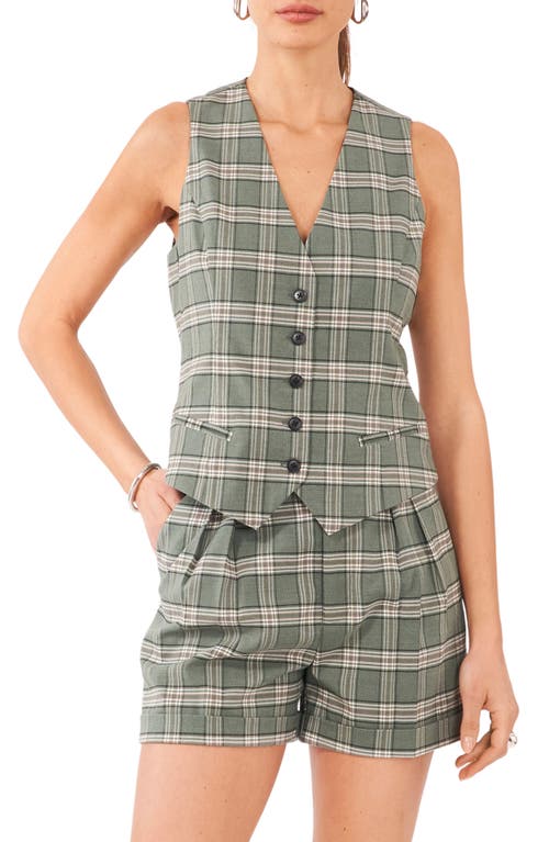 1.STATE Summer Plaid Vest in Green Milieu at Nordstrom, Size 6