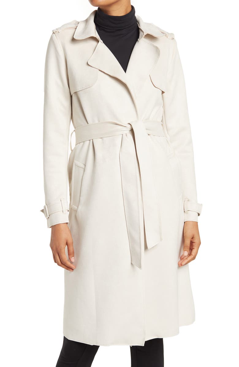 Faux Suede Trench Coat $29.99