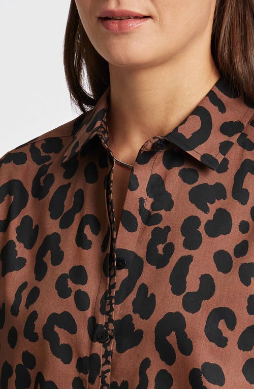 Shop Foxcroft Cheetah Print Shirt In Macchiato/black