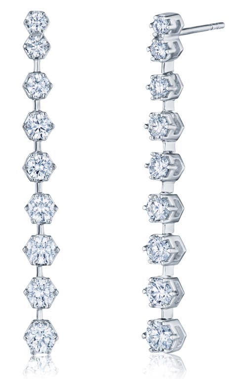 Kwiat Starry Night Diamond Linear Drop Earrings in White Gold