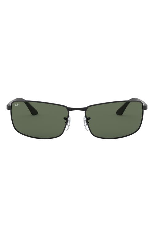 Ray-Ban 64mm Rectangular Sunglasses in Black/Green at Nordstrom