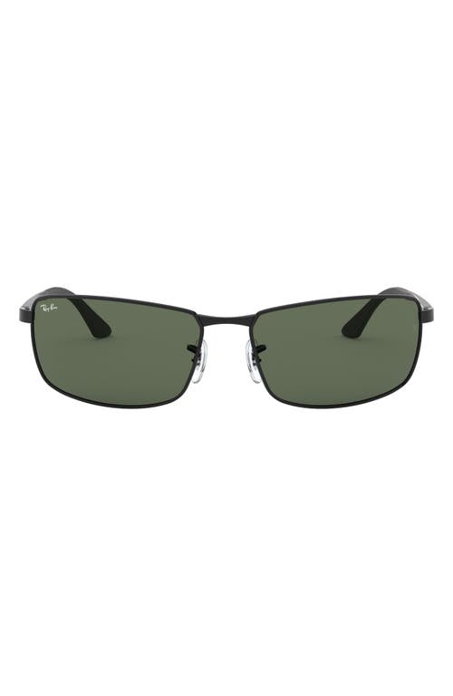 Ray Ban Ray-ban 64mm Rectangular Sunglasses In Black/green