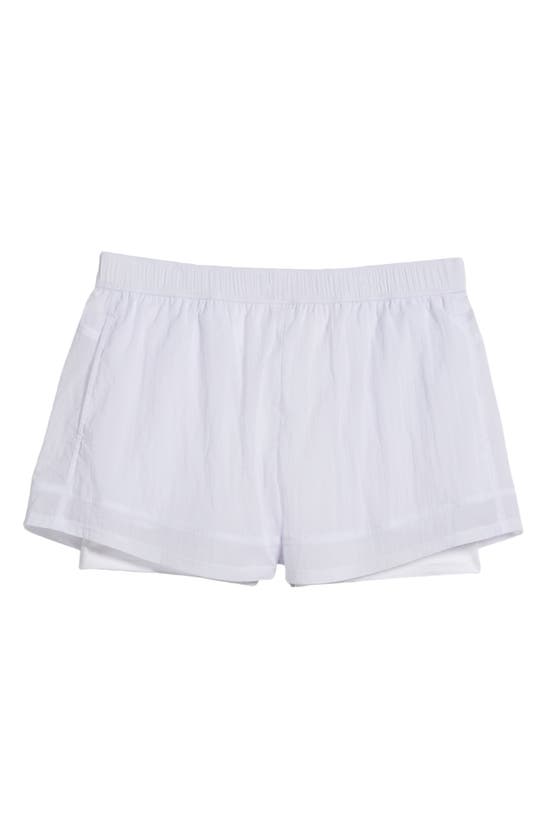 Shop Zella Expression Double Sheer Shorts In White