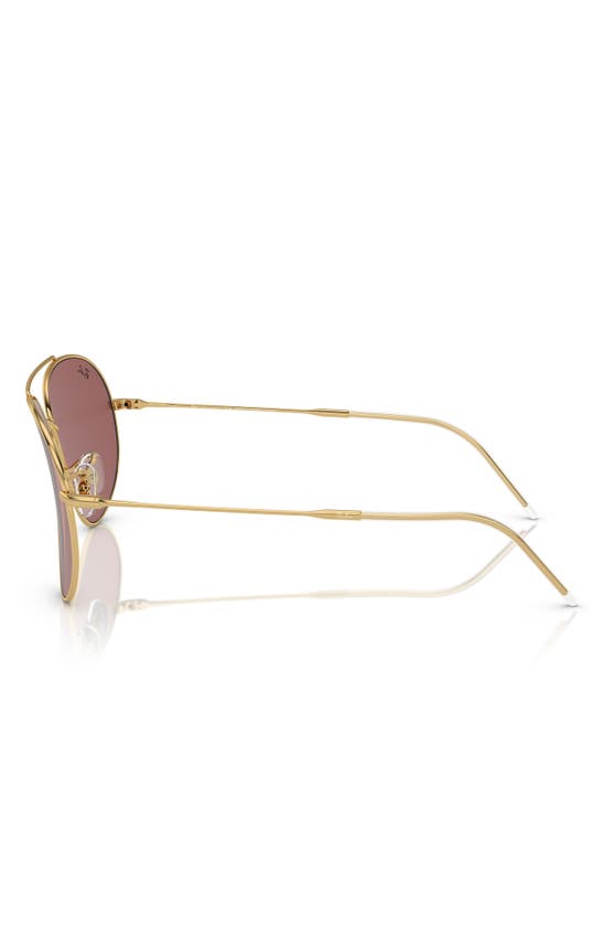 Ray Ban Reverse 62mm Oversize Aviator Sunglasses In Dark Violet