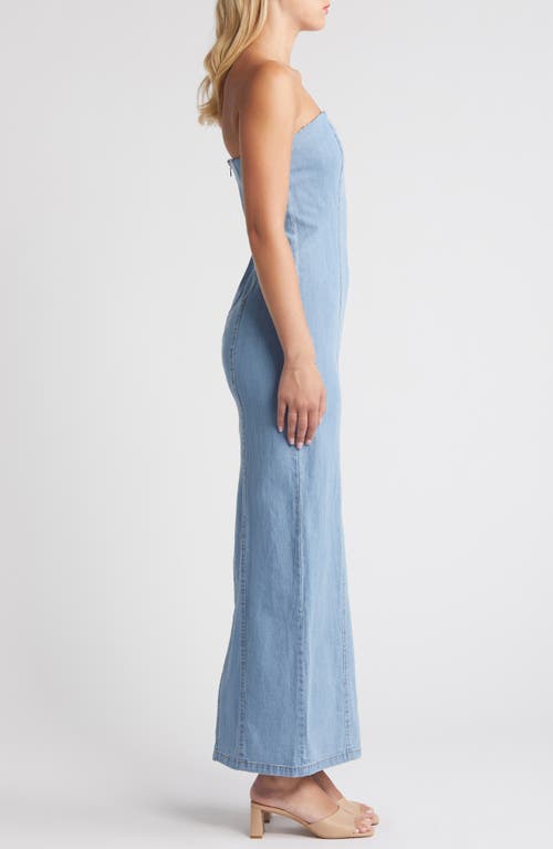 SOMETHING NEW SOMETHING NEW THEODORA DENIM TUBE MAXI DRESS 