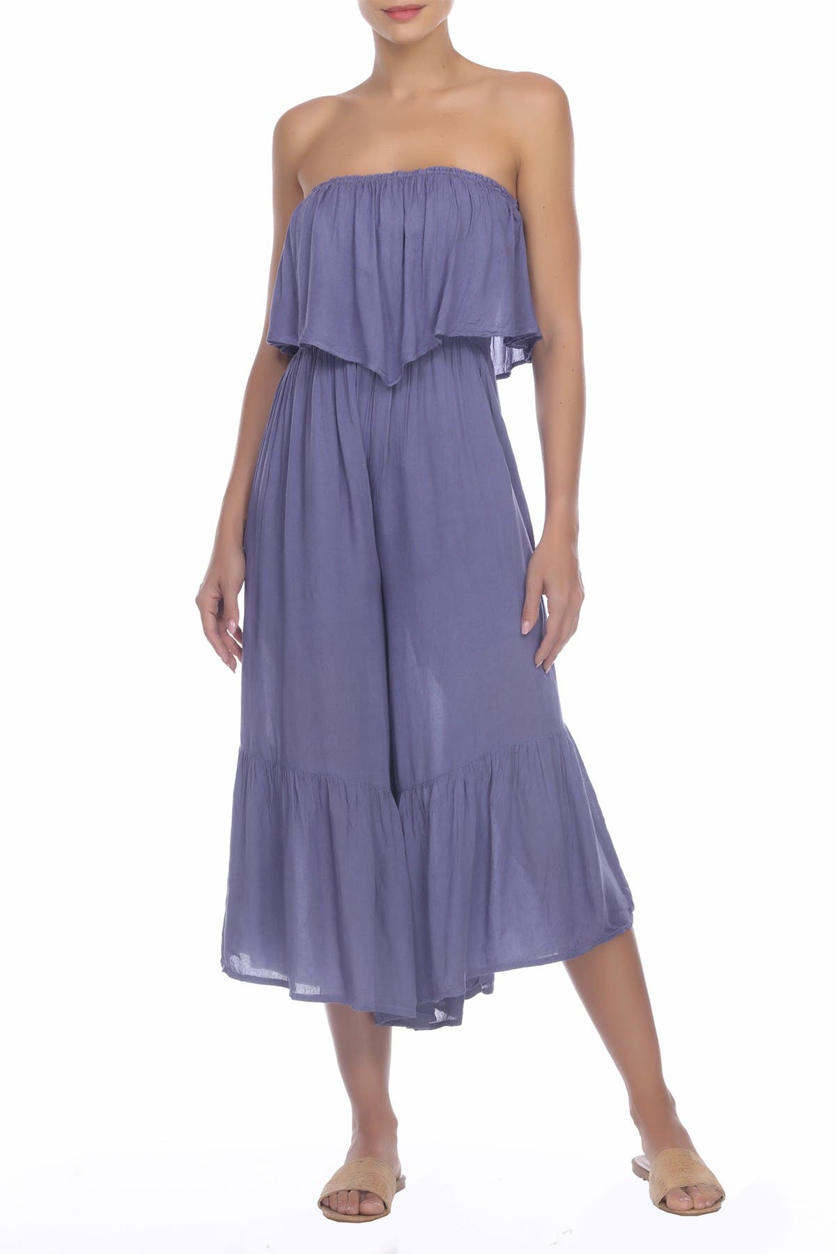 strapless flowy jumpsuit