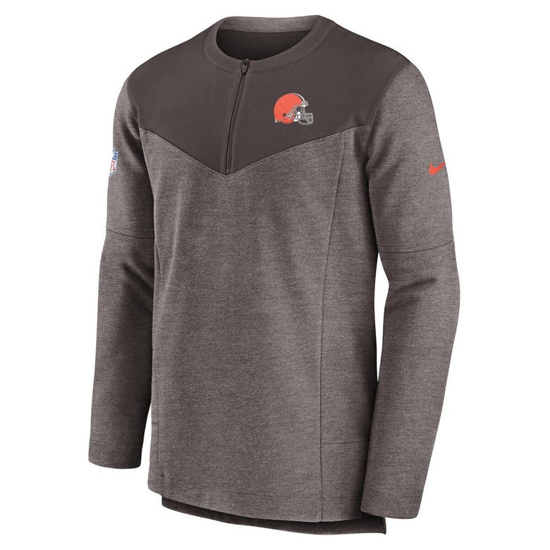 Nike Men's Cleveland Browns Athletic Long Sleeve Raglan T-Shirt - Grey & Brown - S (Small)