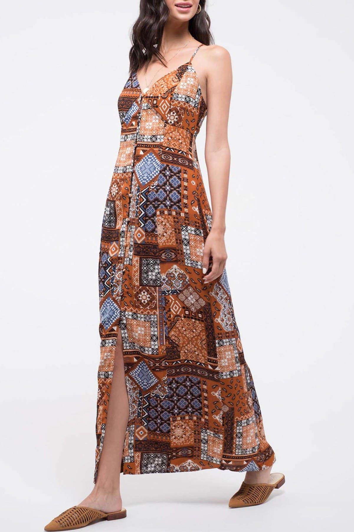 izzy ruffle maxi dress
