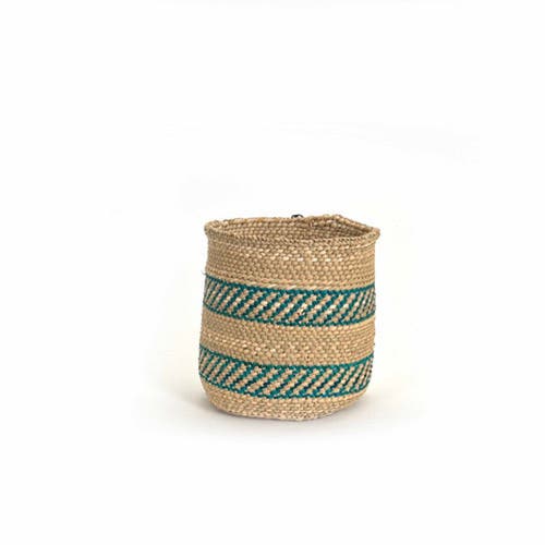 Shop Mbare Turquoise Stripe Iringa Basket