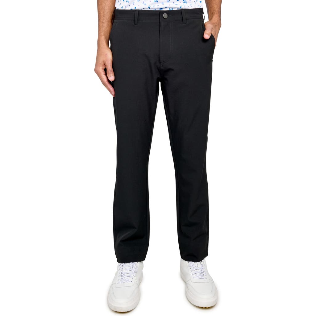 Construct Con.struct Solid Flat Front Performance Pants In Black
