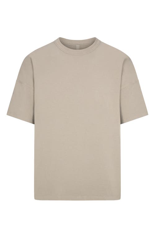 Shop Skims Oversize Stretch Crewneck T-shirt In Shale