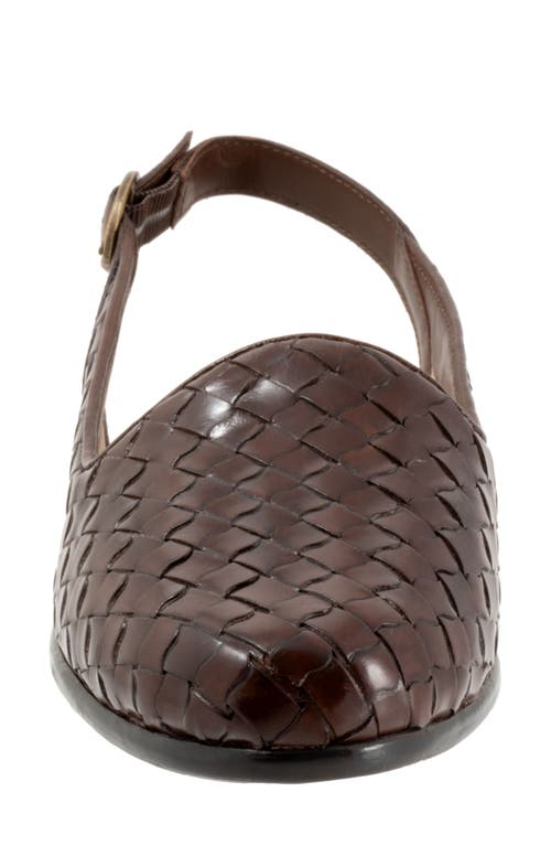 Trotters Lea Slingback Flat In Dark Brown