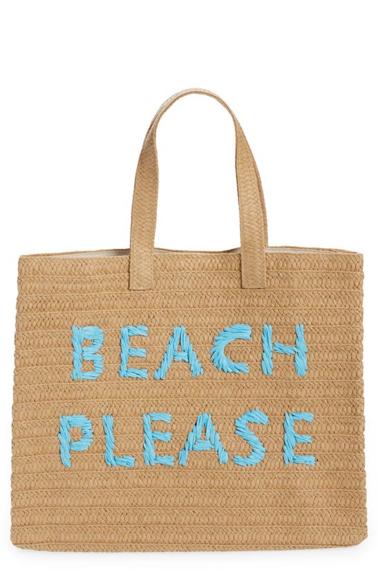 Btb Los Angeles Beach Please Tote Bag In Sand/ Aqua