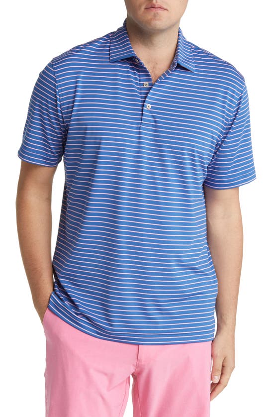 Peter Millar Drum Performance Jersey Polo In Starboard Blue
