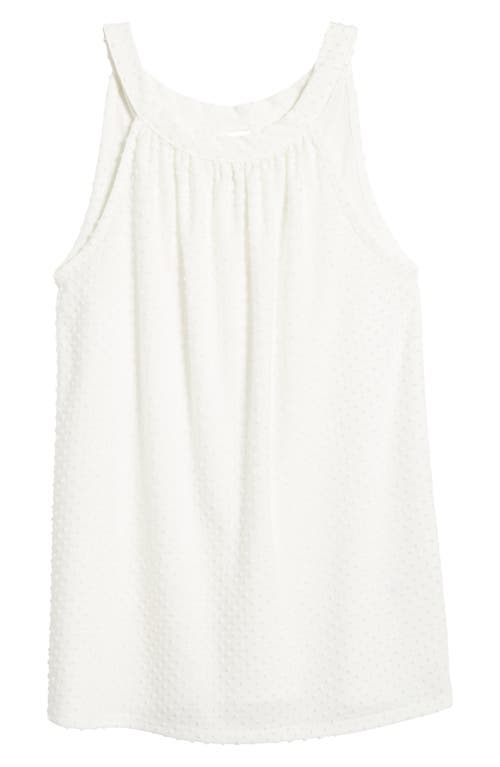 Shop Loveappella Clip Dot Halter Tank Top In Ivory