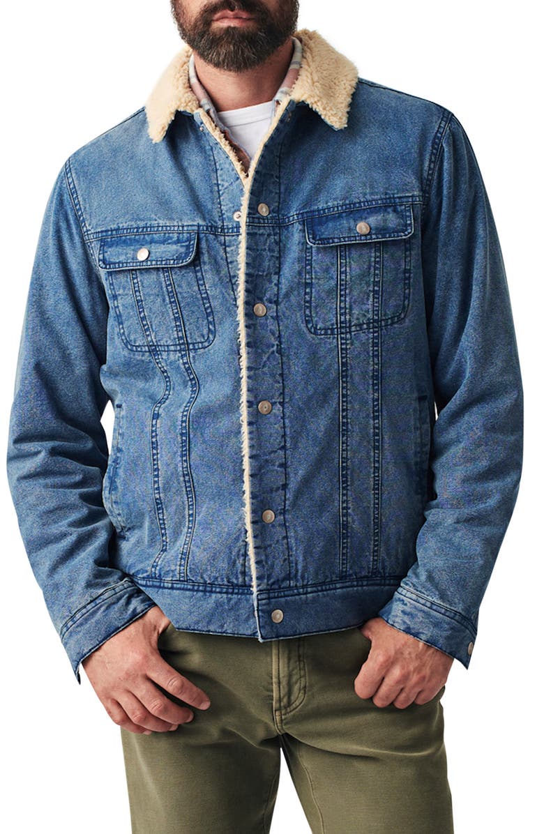 Faherty Stormrider Indigo Fleece Lined Denim Jacket | Nordstrom