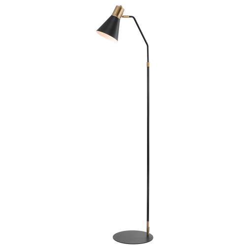 Jonathan Y Apollo Modern Metal Led Task Floor Lamp In Black/brass Gold