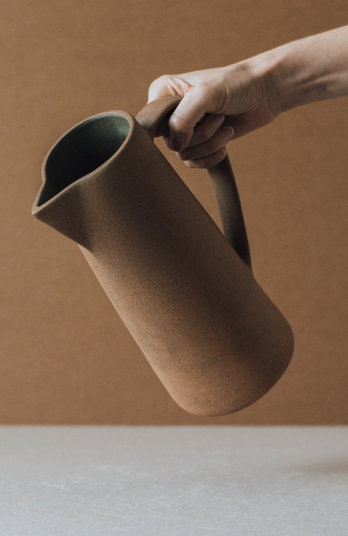 Al Centro Ceramica Tall Jug In Terracotta