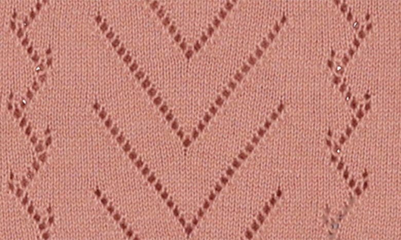 Maniere Manière Short Sleeve Pointelle Sweater & Shorts Set In Salmon
